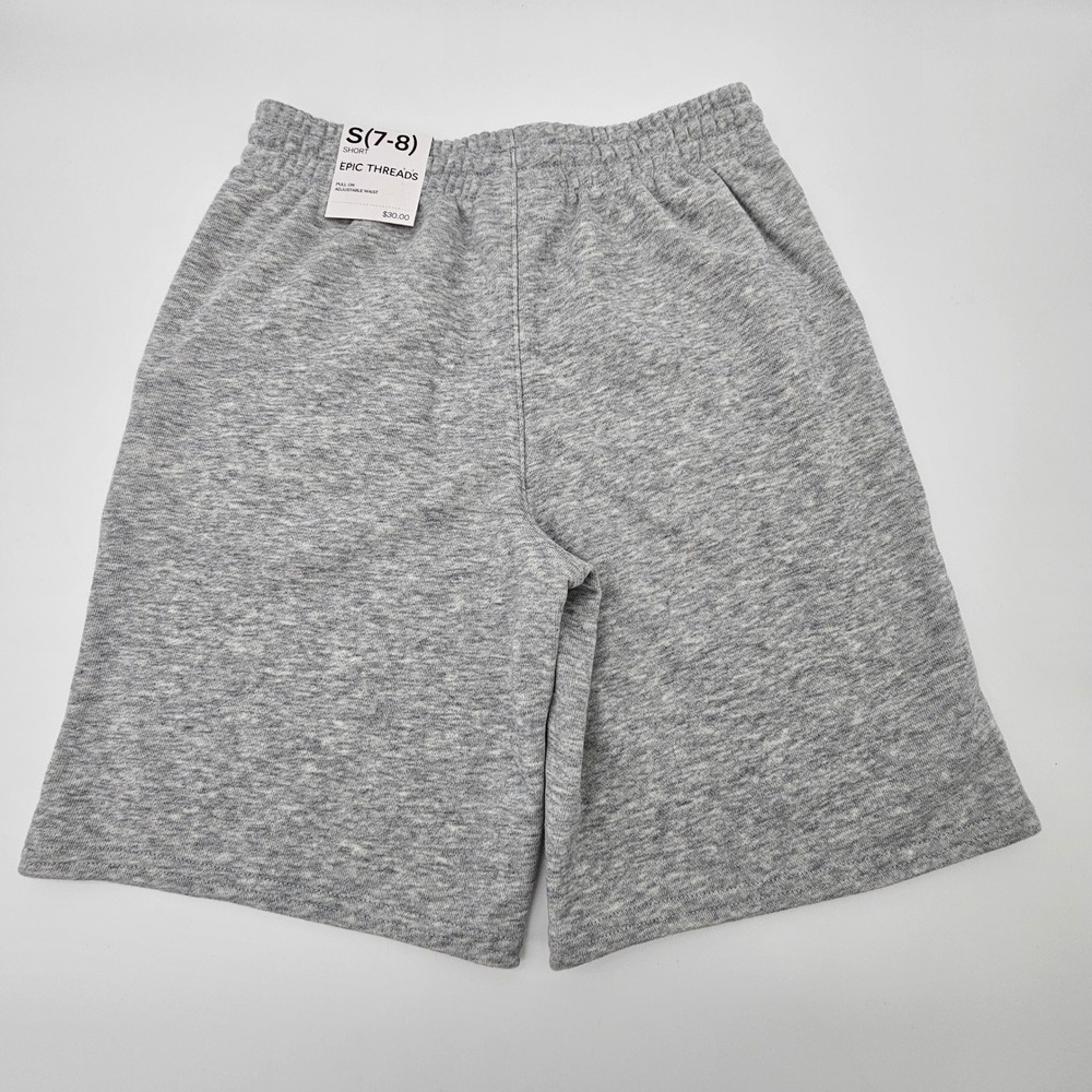 Epic Threads Kids Knit Shorts Drawstring Heather Sterling Grey S 7-8 NEW - Picture 2 of 6